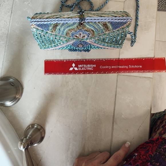 Mary Frances Turquoise and Gold Beaded Clutch - Picture 9 of 11